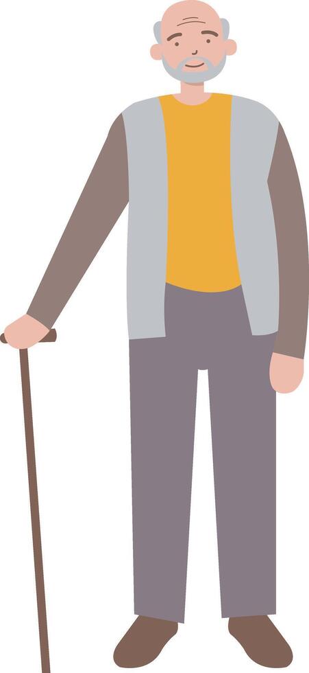 Elderly Guy in Flat Design vector