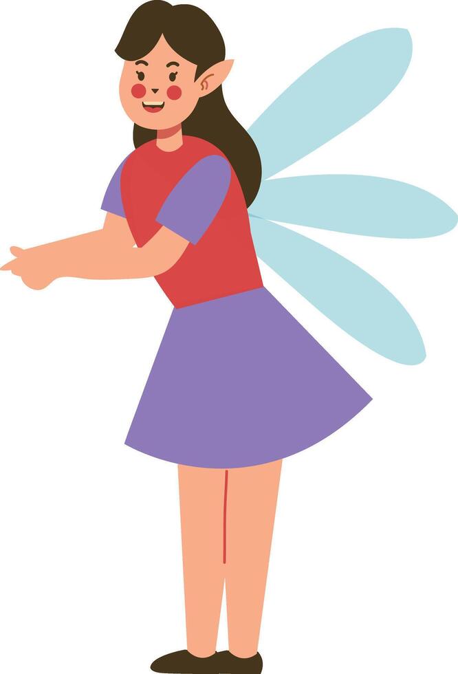 Little Fairy Girl in Flat Design vector