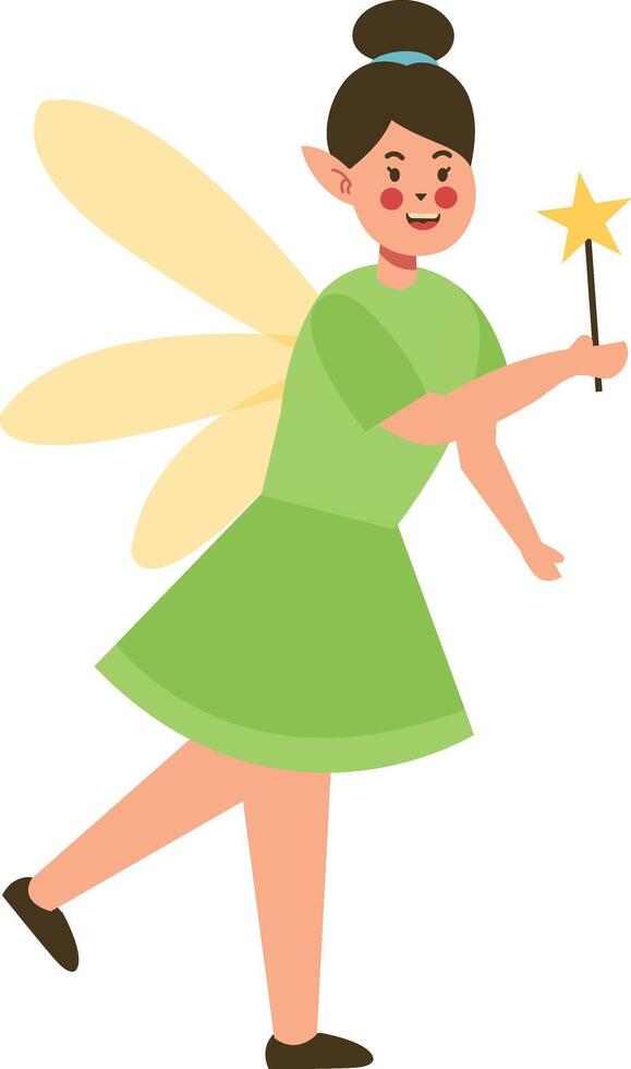 Little Fairy Girl Illustration on White Background vector