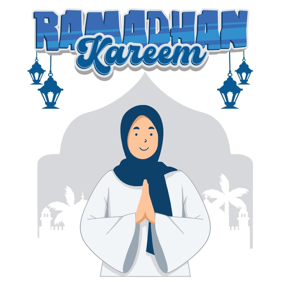 women in ramadhan vector