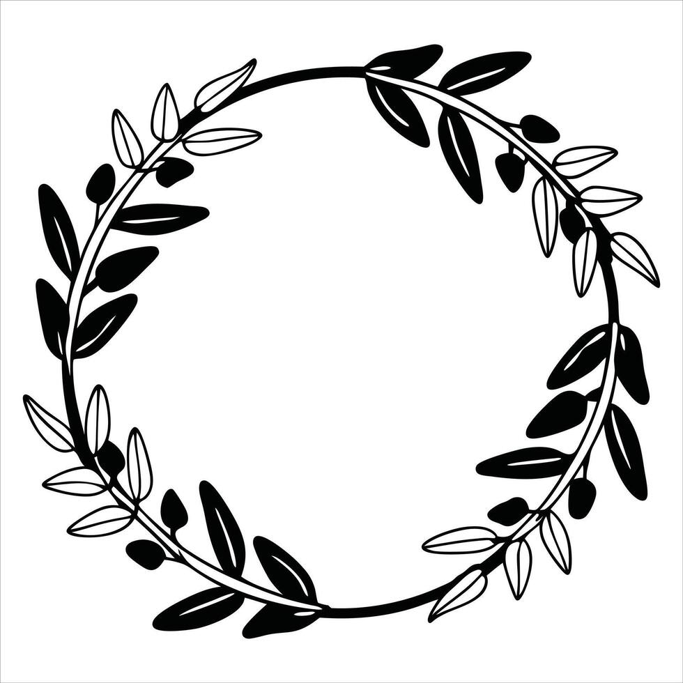 Bold Decorative Wreath Clipart Illustration vector