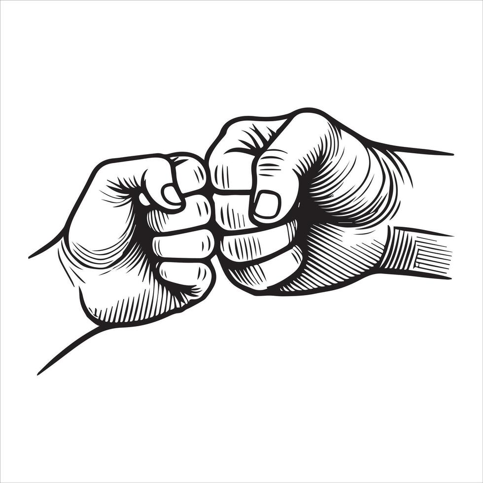 Father and Child Fist Bump Artwork for Fathers Day vector