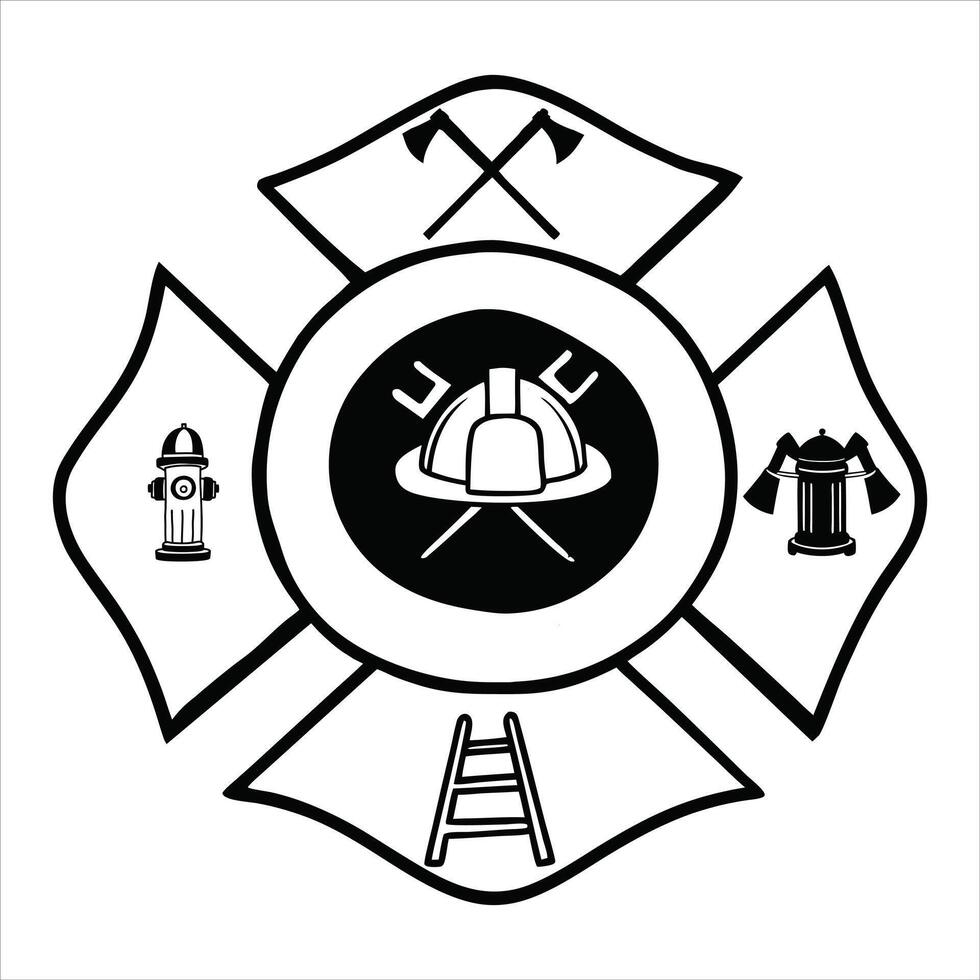 Striking Fire Department Illustration for Firefighters vector