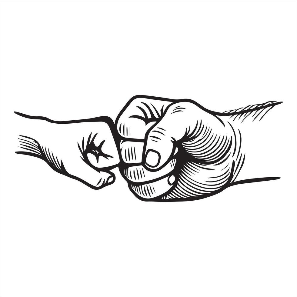 Celebrating Dad with a Fist Bump Illustration vector