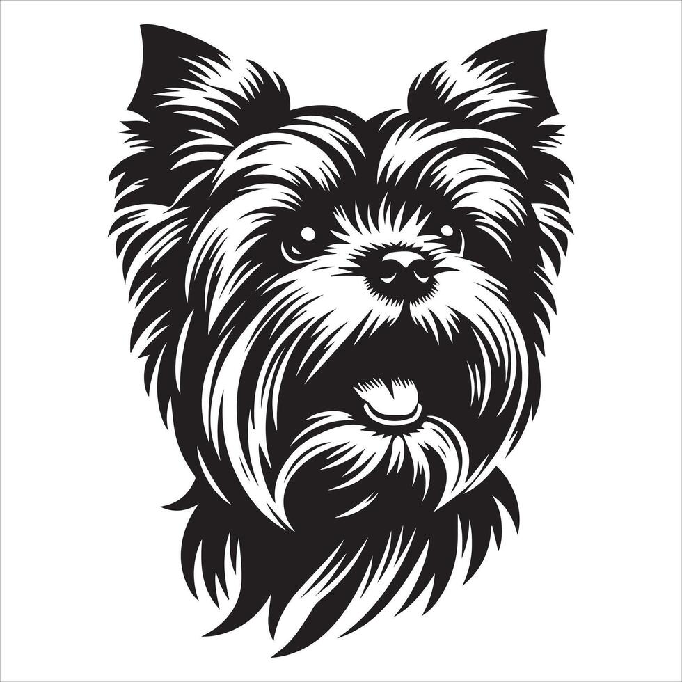 Yorkshire Terrier Dog Illustration with a Happy Face vector