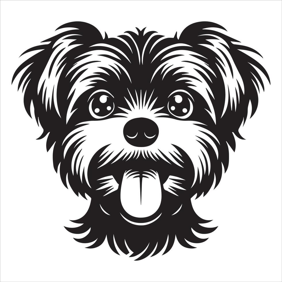 Cute Yorkshire Terrier Dog Happy Face Illustration vector