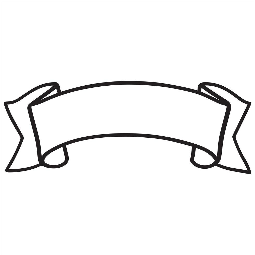 Beautiful Ribbon Banner Outline Sketch Design vector