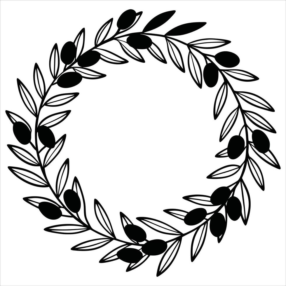 Floral Decorative Wreath Clipart Illustration vector