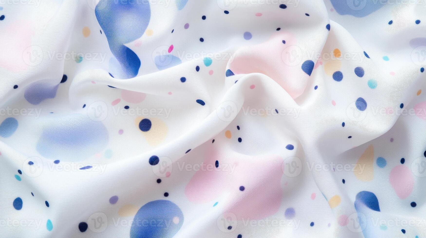 Pastel polka dot fabric with soft colorful pattern for fashion and design photo