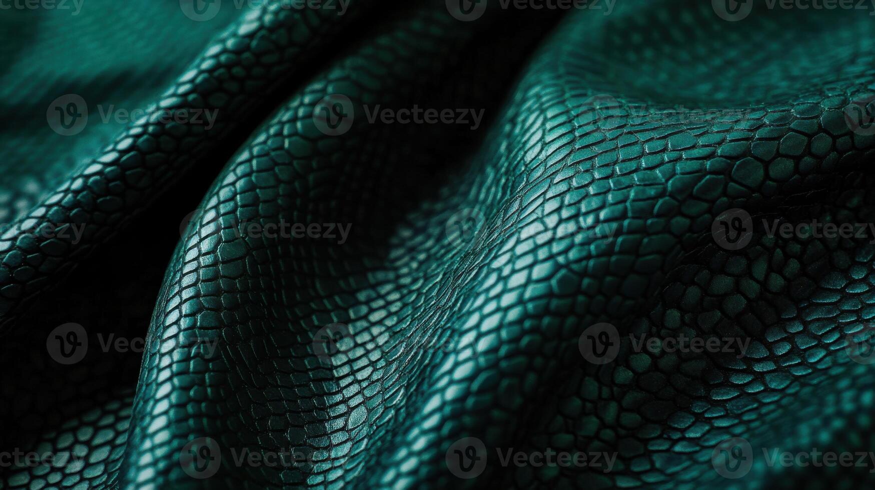 Textured green snake skin pattern with realistic reptile details for background photo