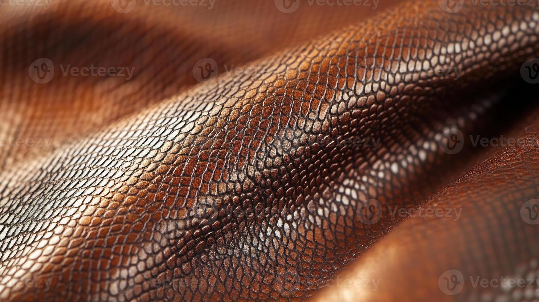 Textured close-up of brown reptile skin with intricate scale patterns photo