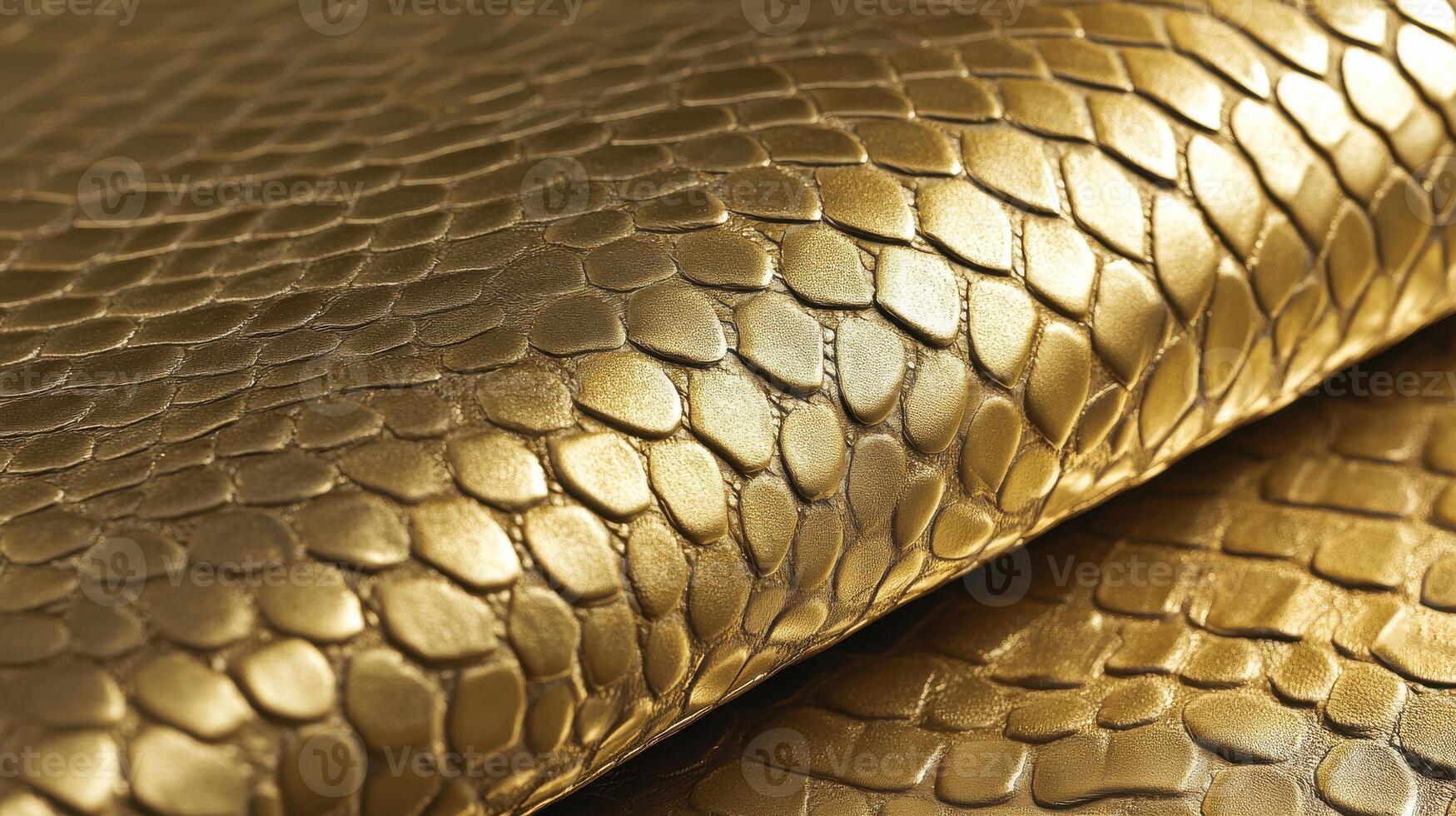 Golden snake skin leather texture with shiny scaly patterns for luxurious design concept photo