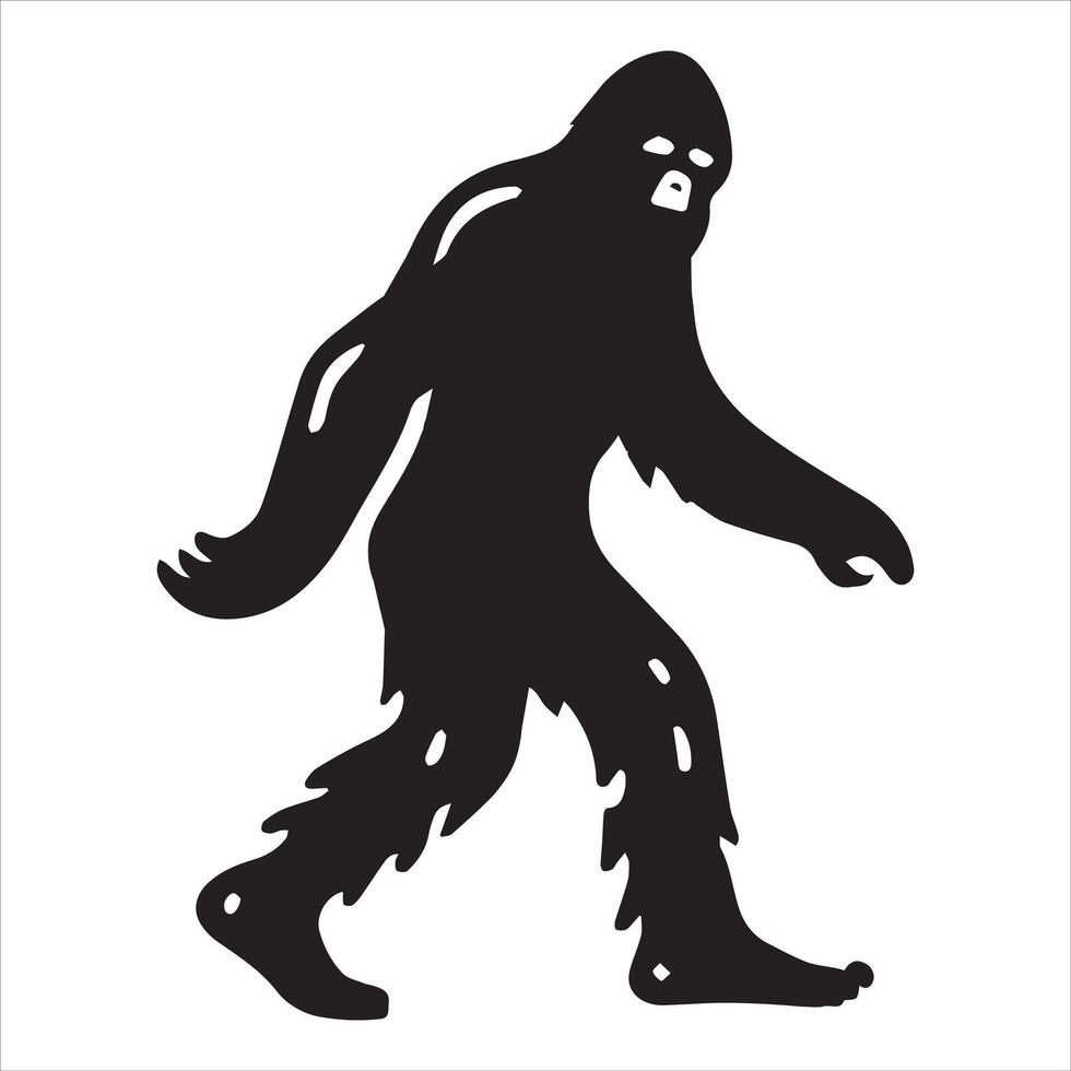Classic Bigfoot Silhouette - Iconic Walking Pose vector