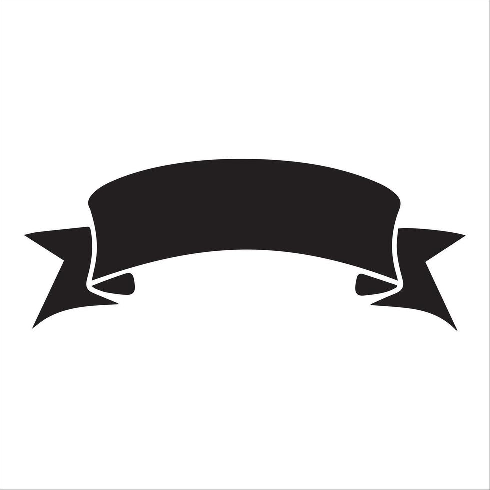 Elegant Ribbon Banner Silhouette Illustration Design vector