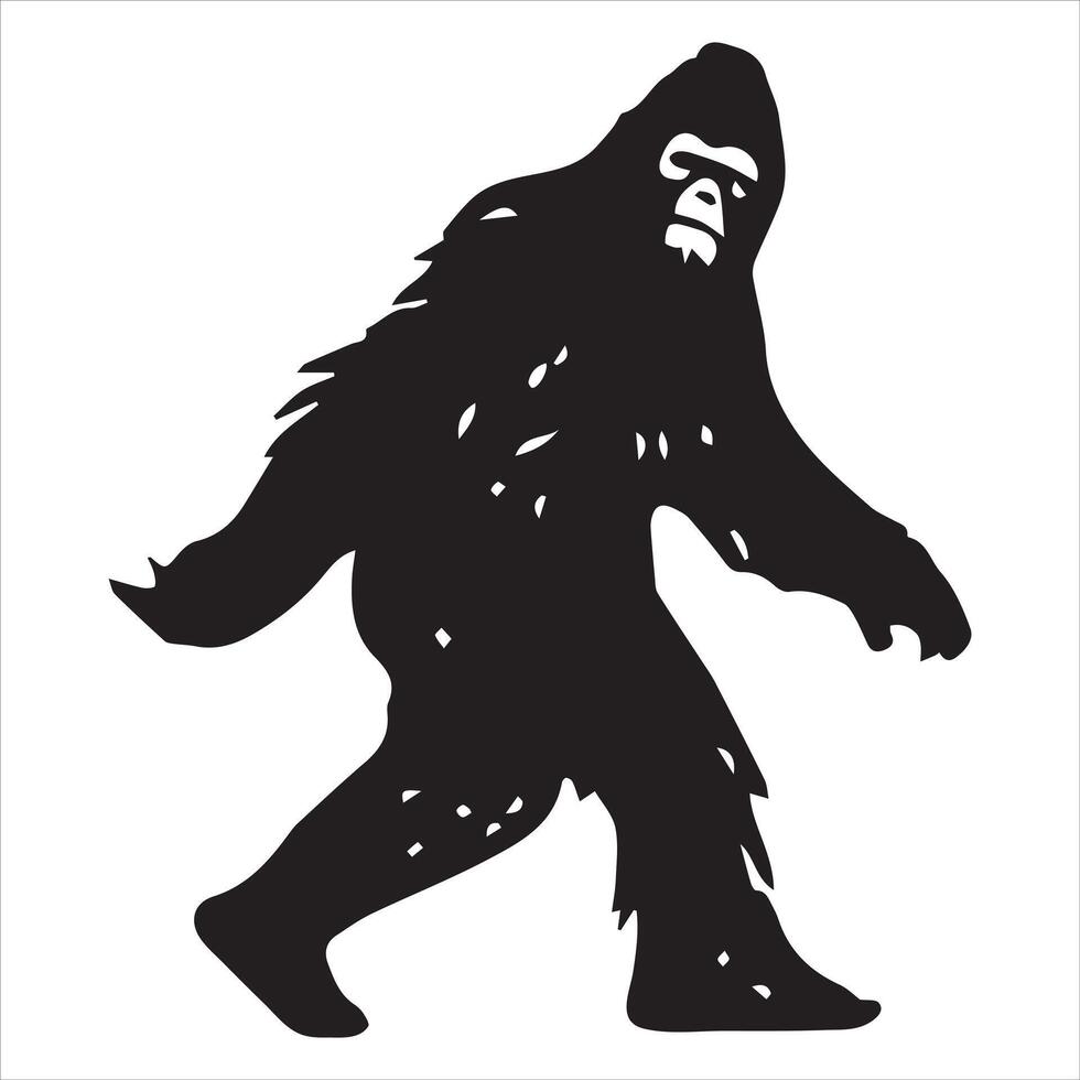 Iconic Bigfoot Silhouette - Walking Legend Pose vector