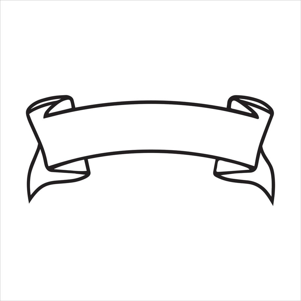 Minimalistic Ribbon Banner Silhouette Artwork vector