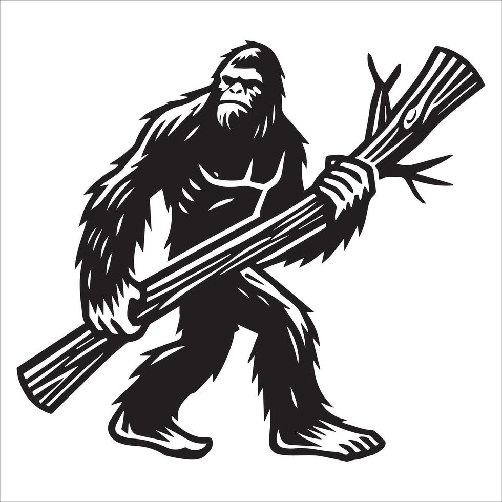 Hunter Bigfoot - Carrying a Spear vector