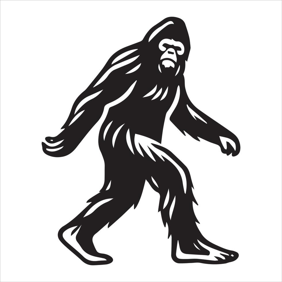 Classic Walking Bigfoot - Legendary Stride Pose vector