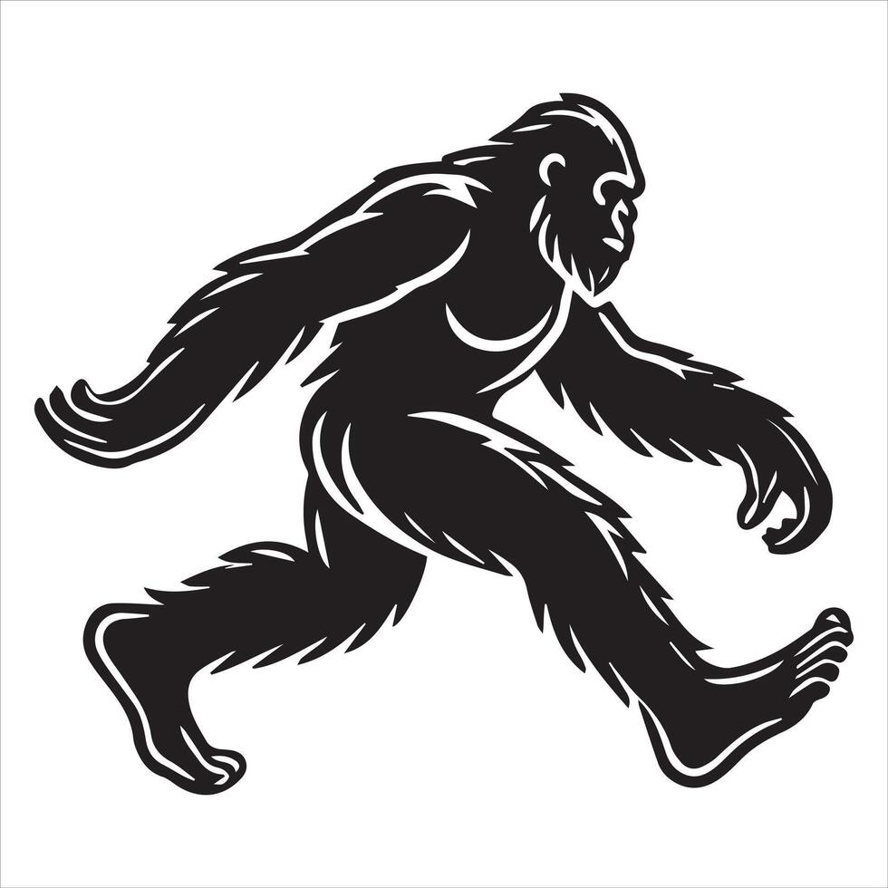 Dynamic Bigfoot Silhouette - Mid-Stride Motion vector