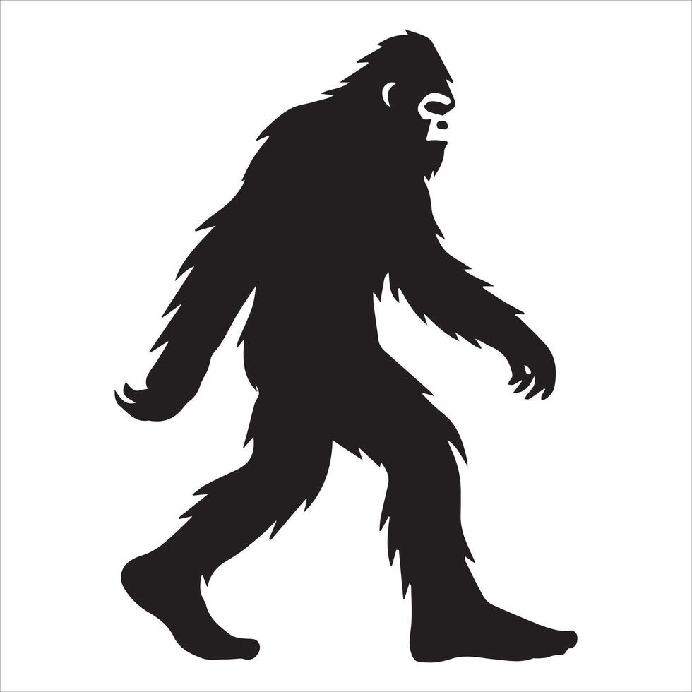 Legendary Sasquatch Silhouette - Stride Stance vector