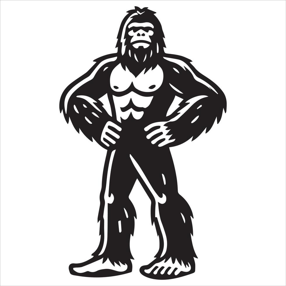 Muscular Bigfoot - Confident and Strong vector