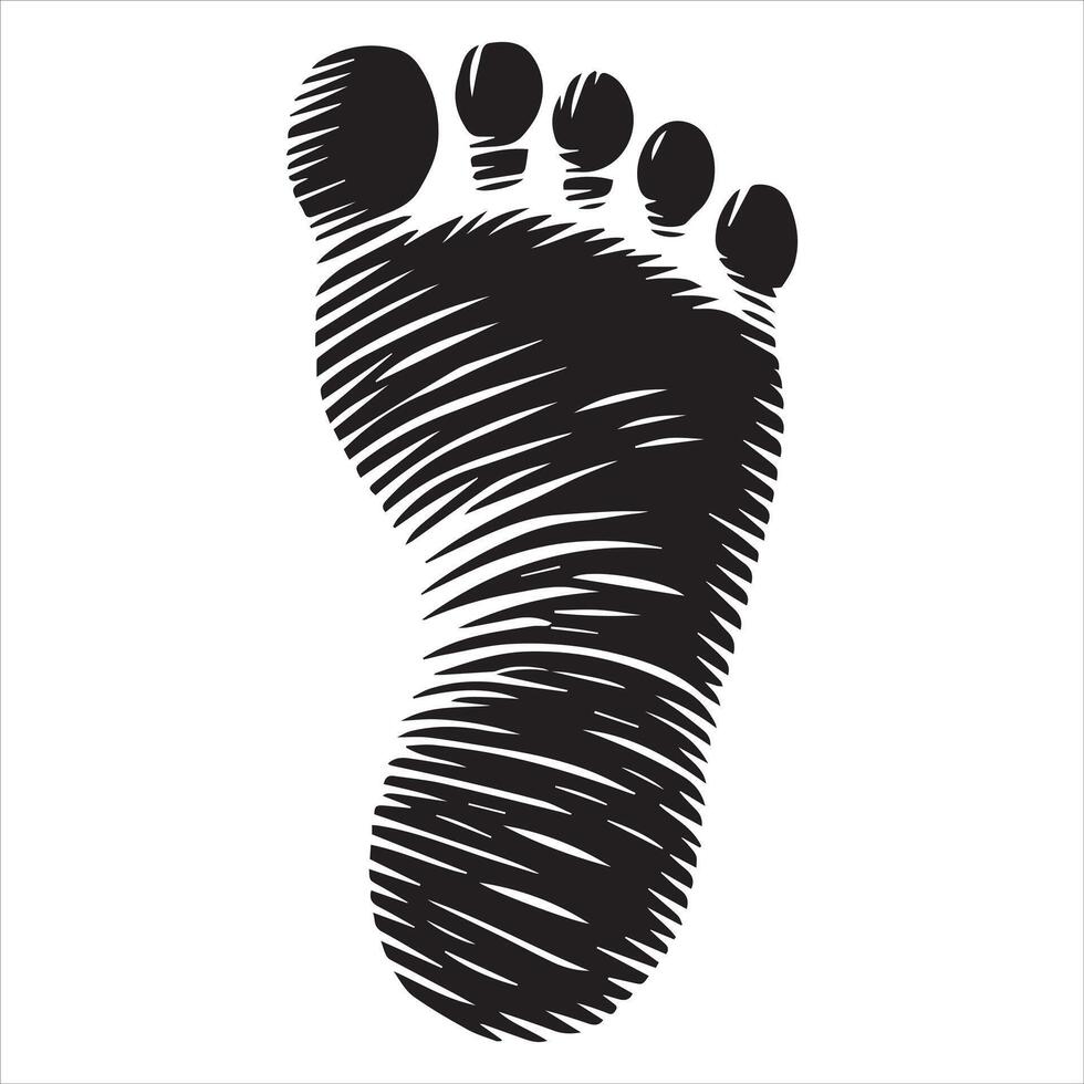 Bigfoot Footprint - Legendary Mark in the Wild vector