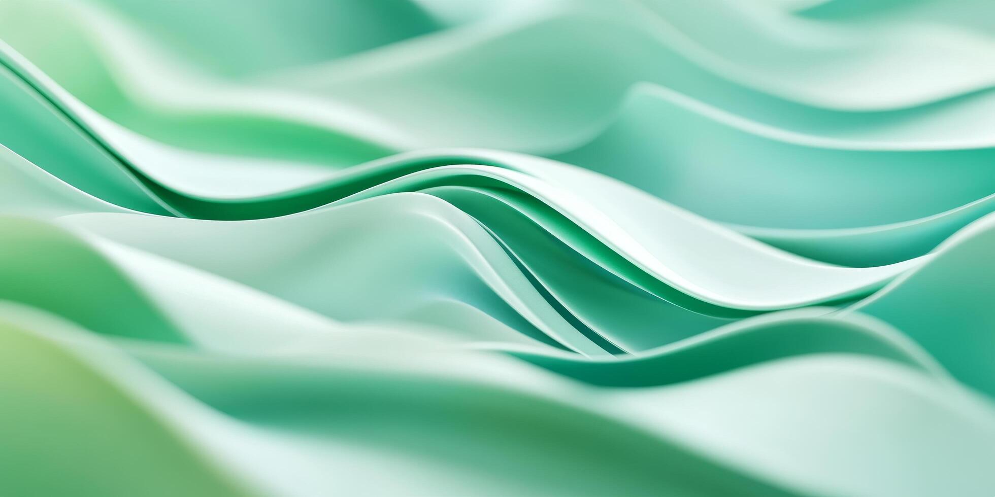 Abstract Green Waves Modern Minimalist Background with Soft Flowing Curves and Gentle Gradients photo