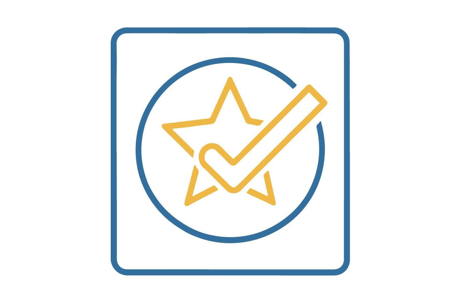 checkmark and circular star design, perfect for illustrating approval, certification, and trusted performance concepts vector