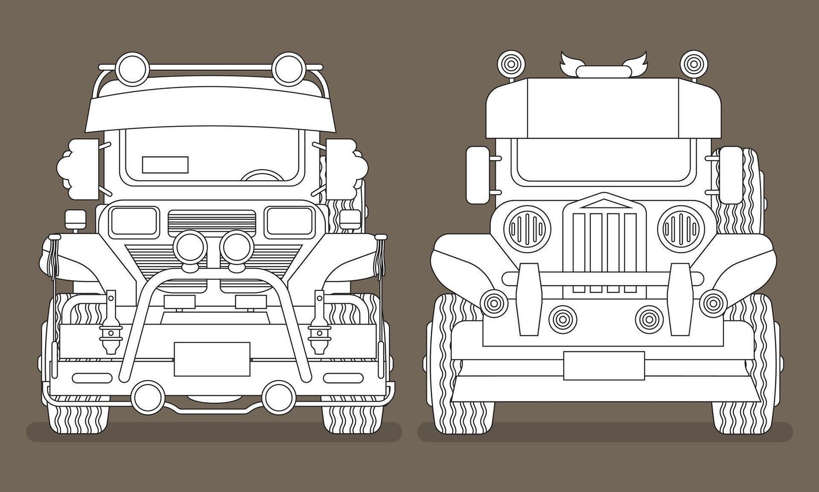 Two Front view of Vehicle design Template Philippines vector