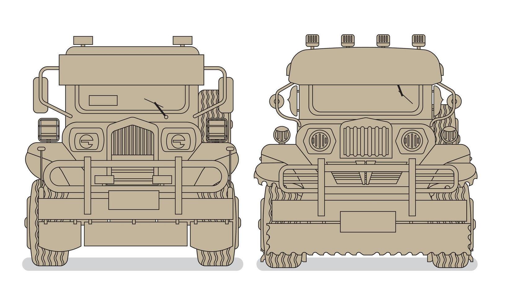 Philippine Vehicle Transportation Flat Icons vector