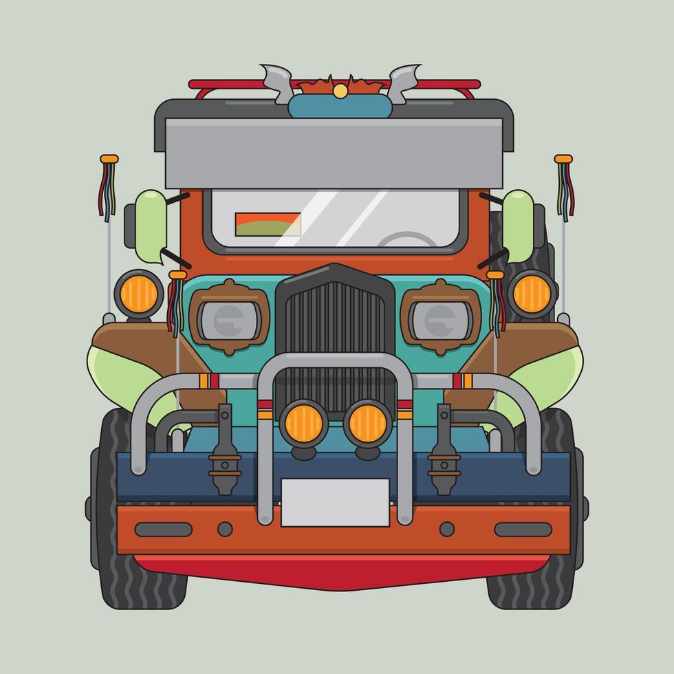 Front View Angle Isolated Philippine Transportation Graphic Design vector