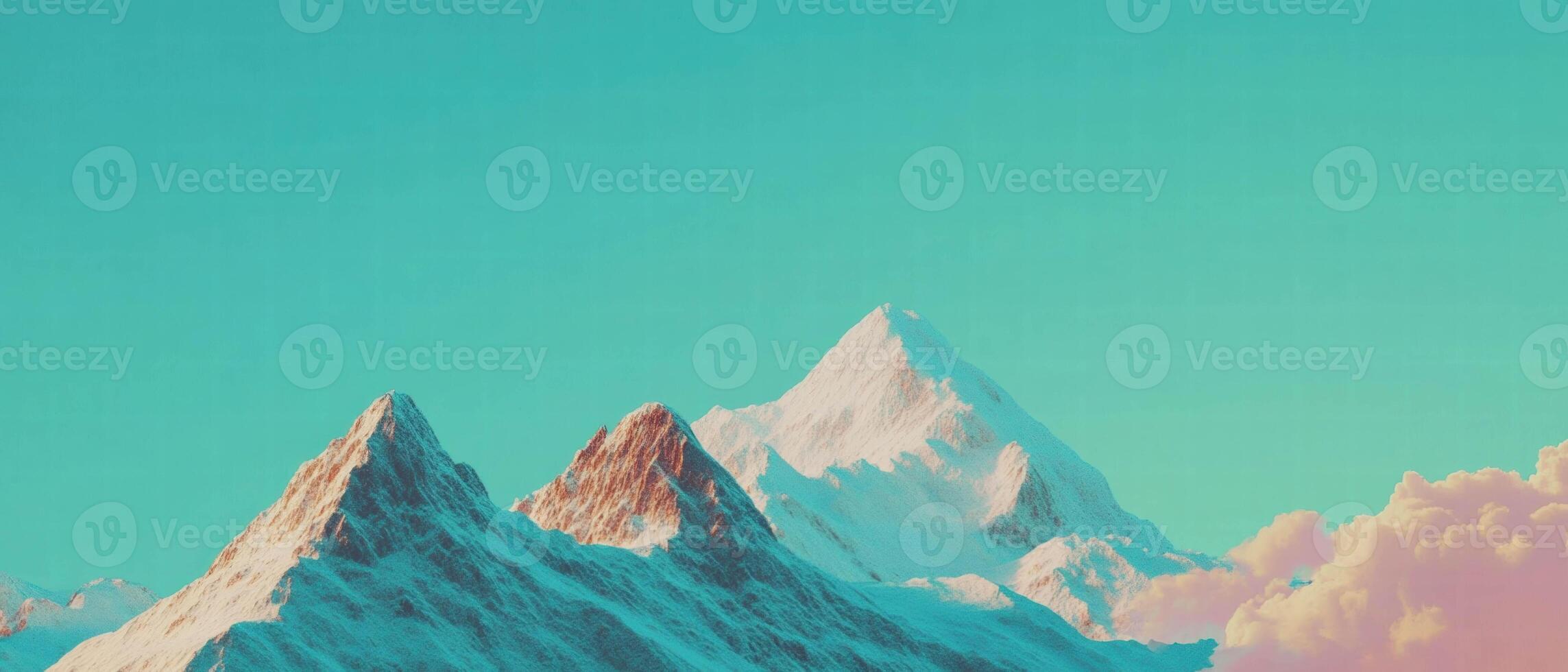 Majestic Himalayan mountains rise with snow-capped peaks under a vibrant sky photo