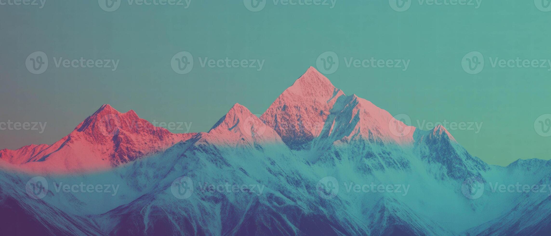 Majestic Himalayan mountains with snow capped peaks at dawn photo