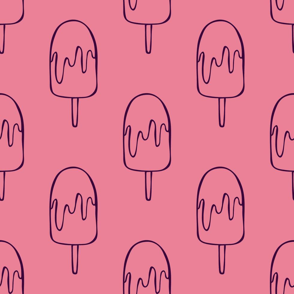 Seamless pattern with ice cream doodle for decorative print, wrapping paper, greeting cards, wallpaper and fabric 4 vector