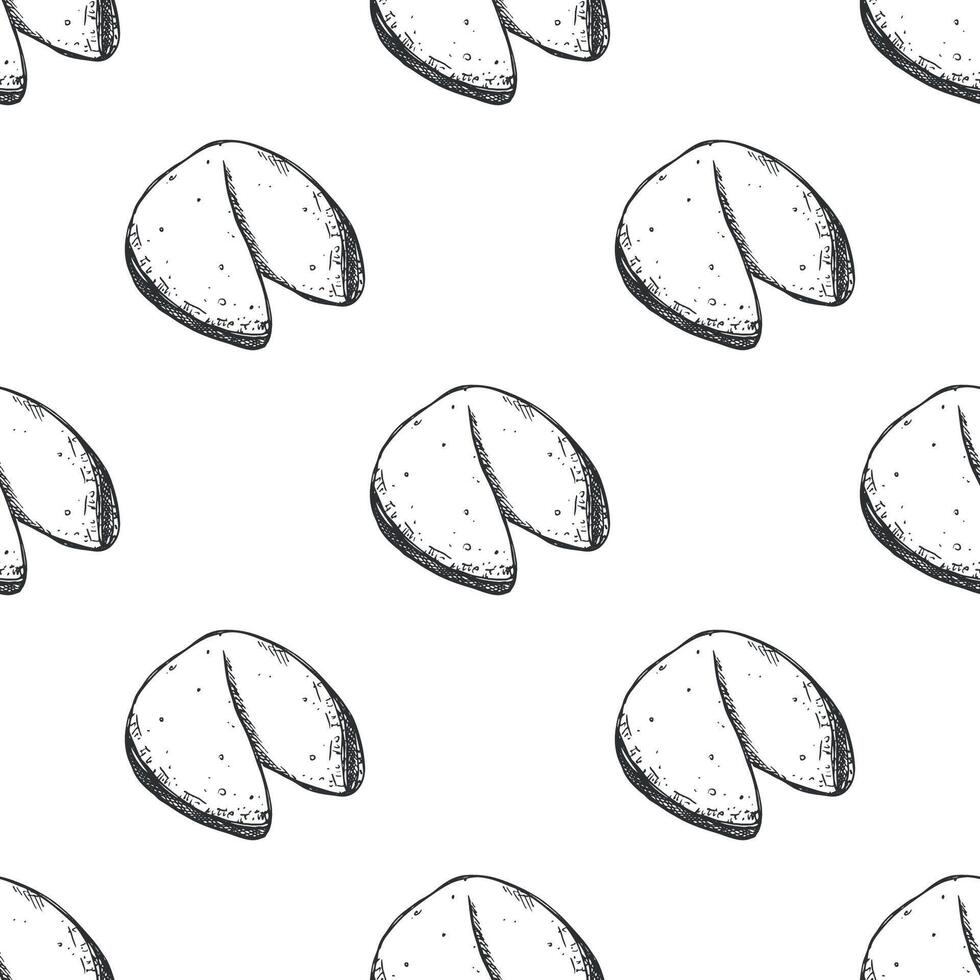 Seamless pattern with fortune cookies for decorative print, wrapping paper, greeting cards, wallpaper and fabric 4 vector