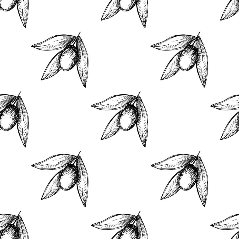 Seamless pattern with olive branches for decorative print, wrapping paper, greeting cards, wallpaper and fabric 4 vector