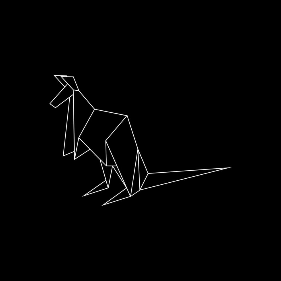 Kangaroo Polygonal Lines, can use for Logo, Pictogram, Animal Figure, Website, Apps, or Graphic Design Element. BW and Editable vector