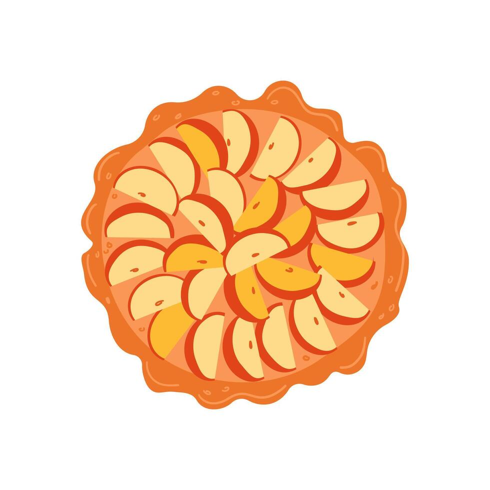 flat icon illustration of dessert and bakery products. Doodle style drawing isolated on white background .Hand drawn pie illustration sweet with fruit for banner web and social media . vector