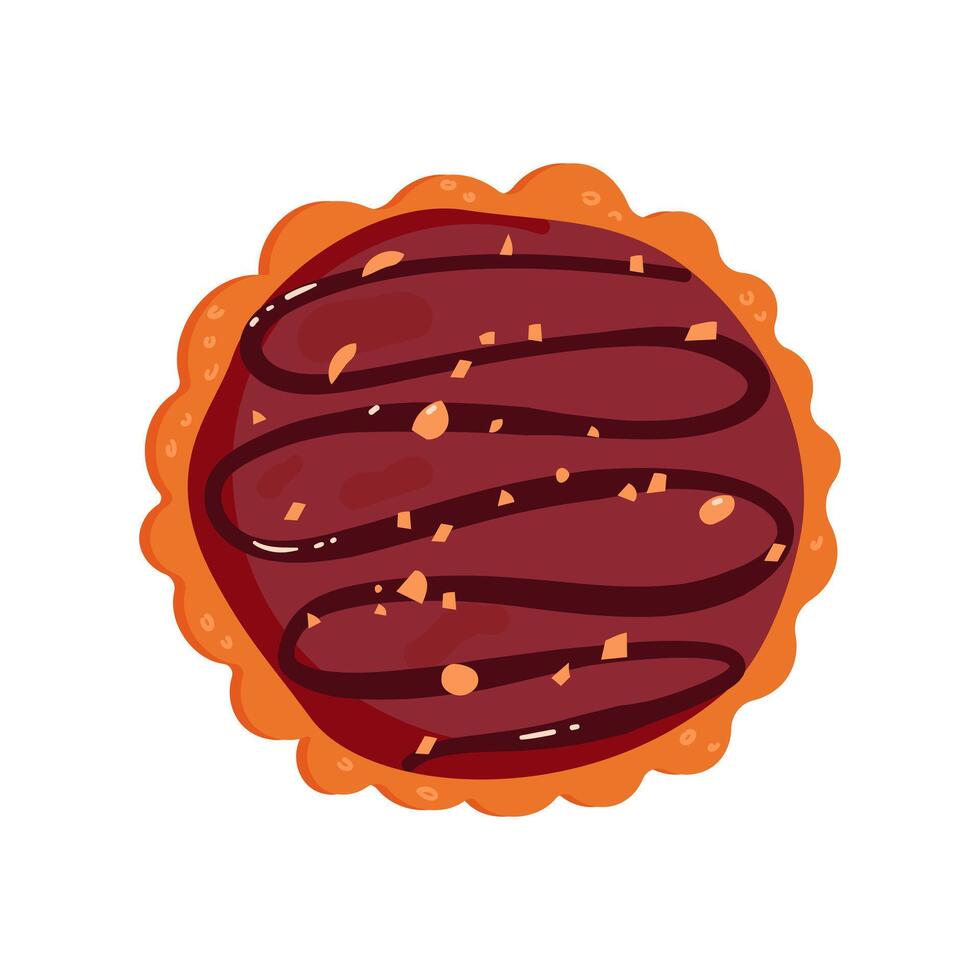 Doodle style drawing isolated on white background .Hand drawn pie illustration sweet with fruit for banner web and social media . vector