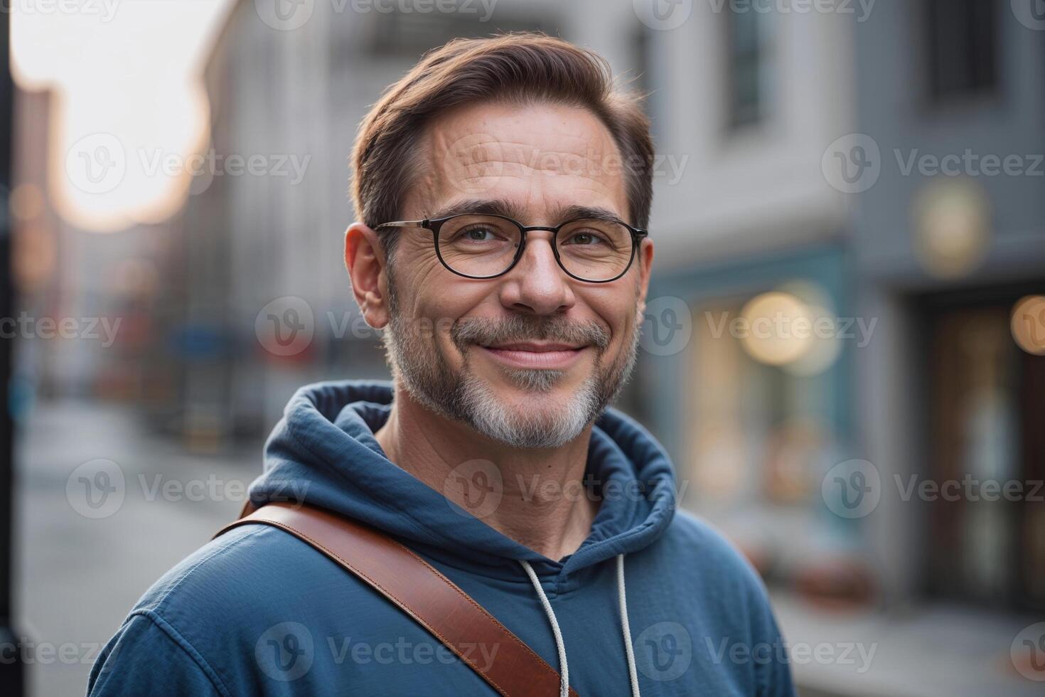 Portrait of Smiling Middle-Aged Man in City Setting photo