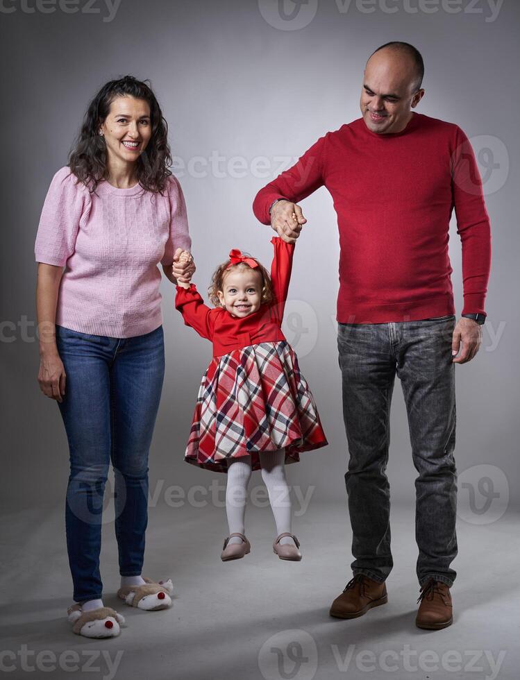 Happy young family photo