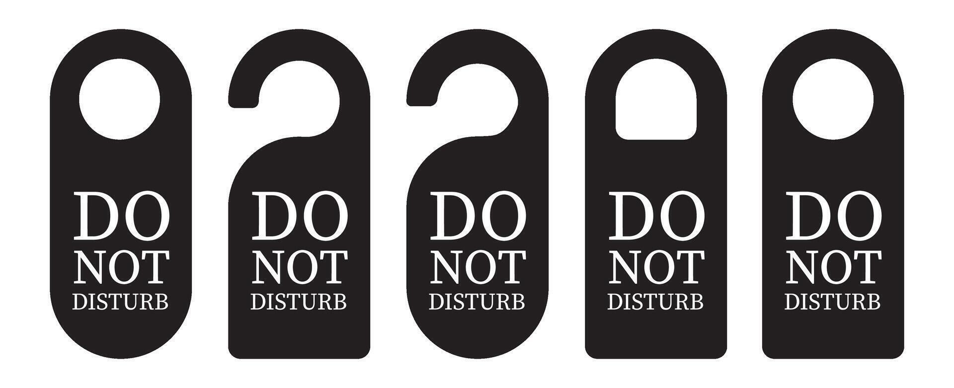 Empty label Hotel room door hanger. Do not disturb label. Isolated on white background vector
