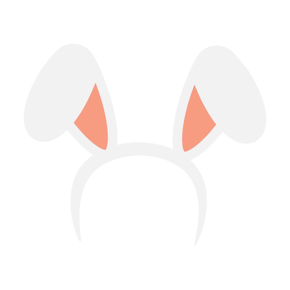 Easter rabbit ears headband icon isolated on white background. Flat easter card design element. Spring hare ear accessory vector