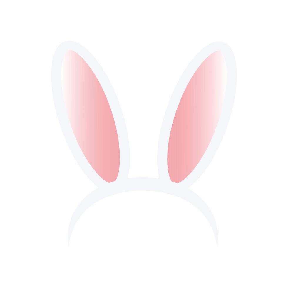 Easter rabbit ears headband icon isolated on white background. Flat cartoon easter card element. Spring hare ear accessory vector