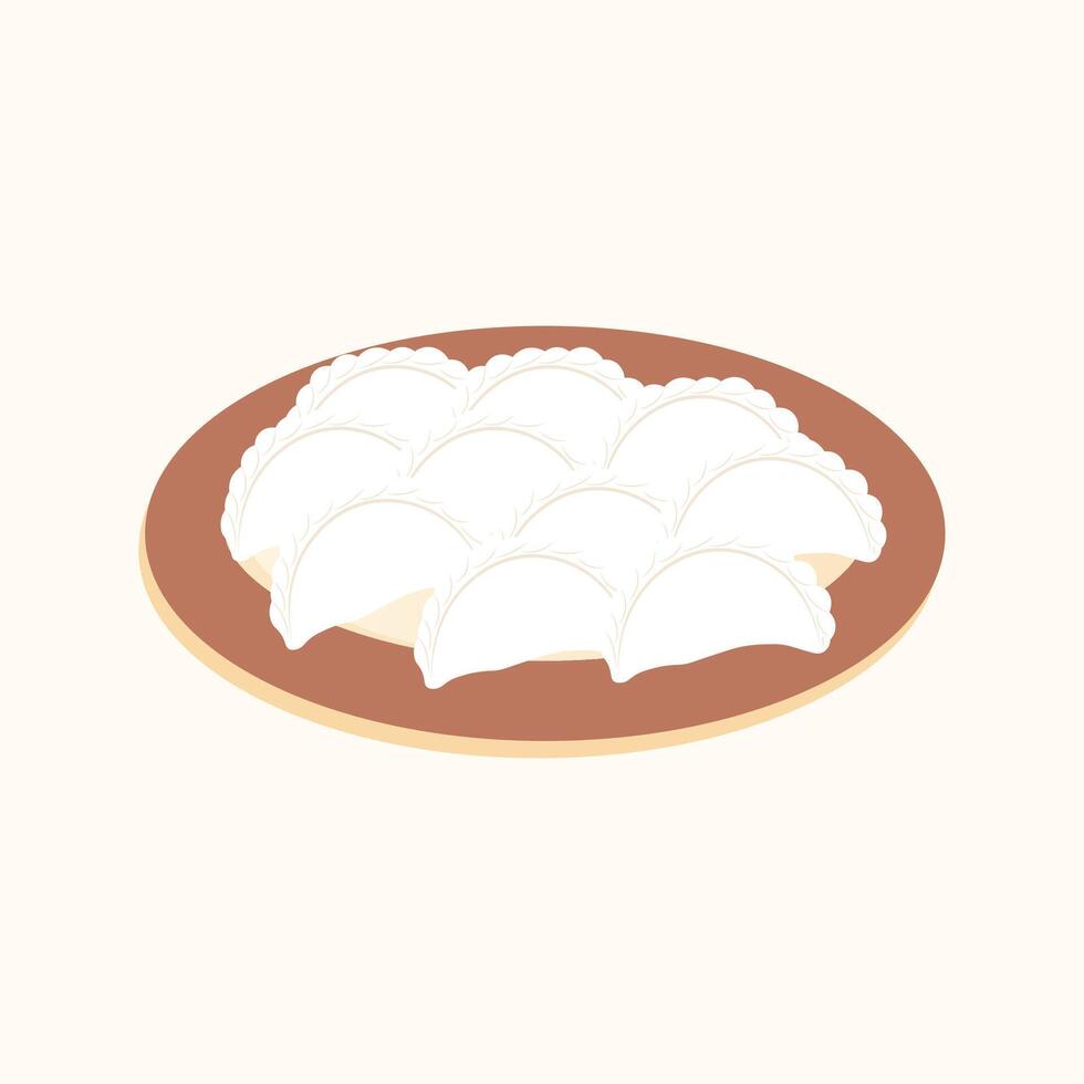Dumplings dish of Ukrainian national cuisine. vector