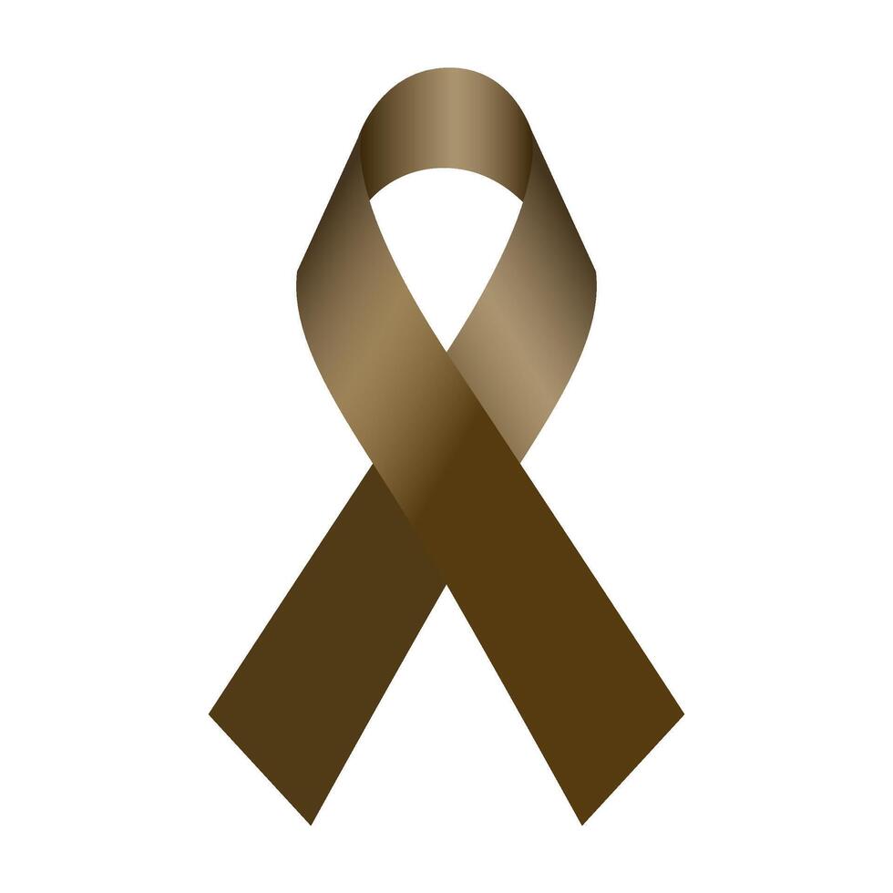 Brown awareness ribbon isolated on a white background vector