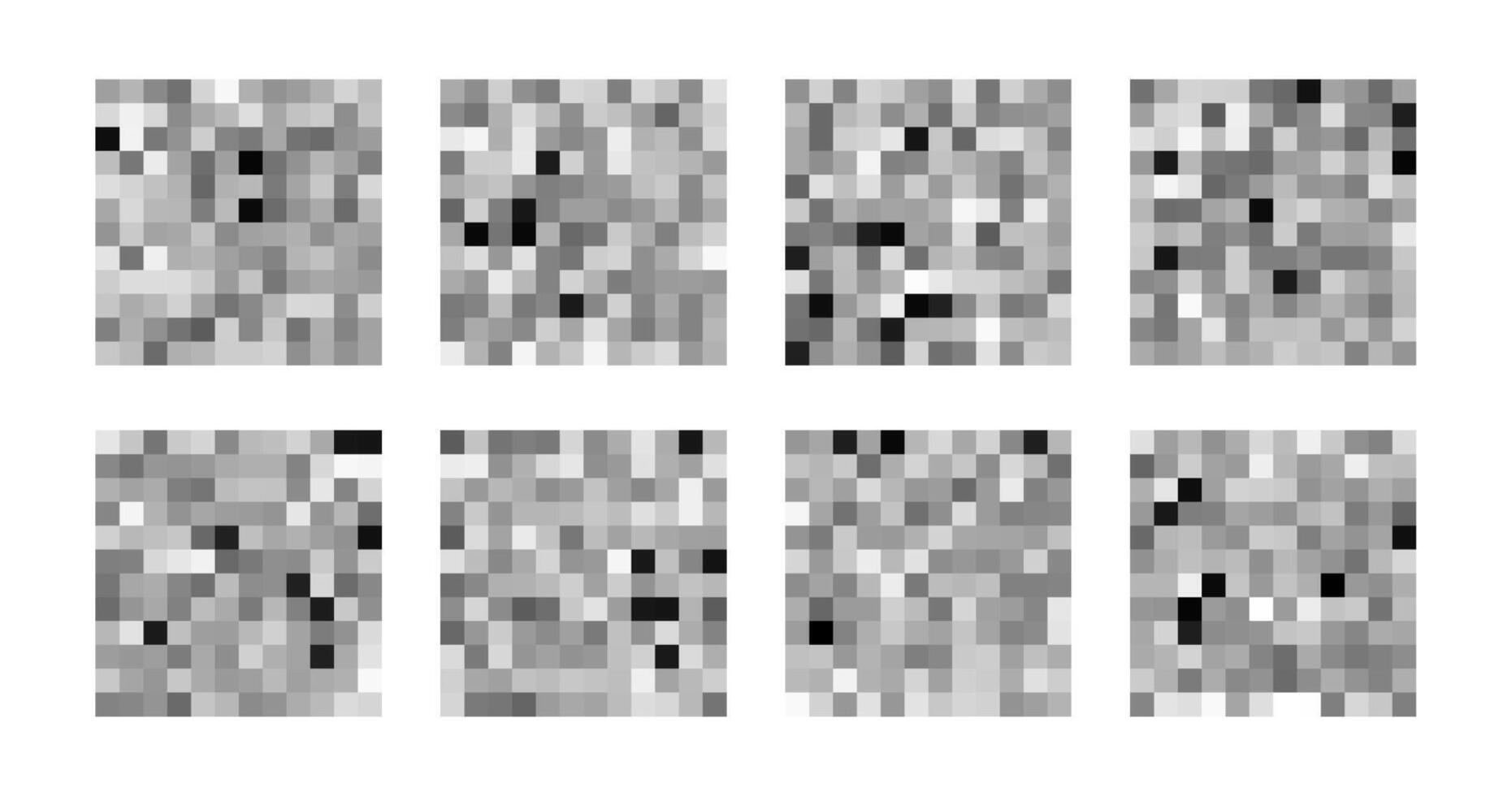 Set of abstract pixel censored signs.Censorship rectangle. Appropriate for digital design projects vector