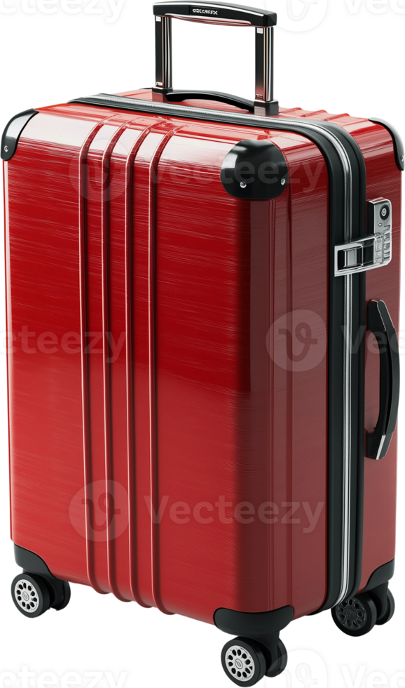 red suitcase on wheels png