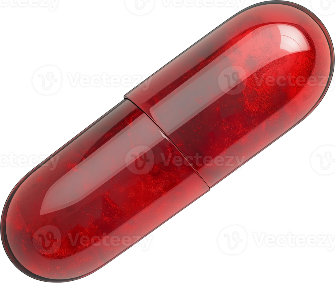 red capsule on transparent background png