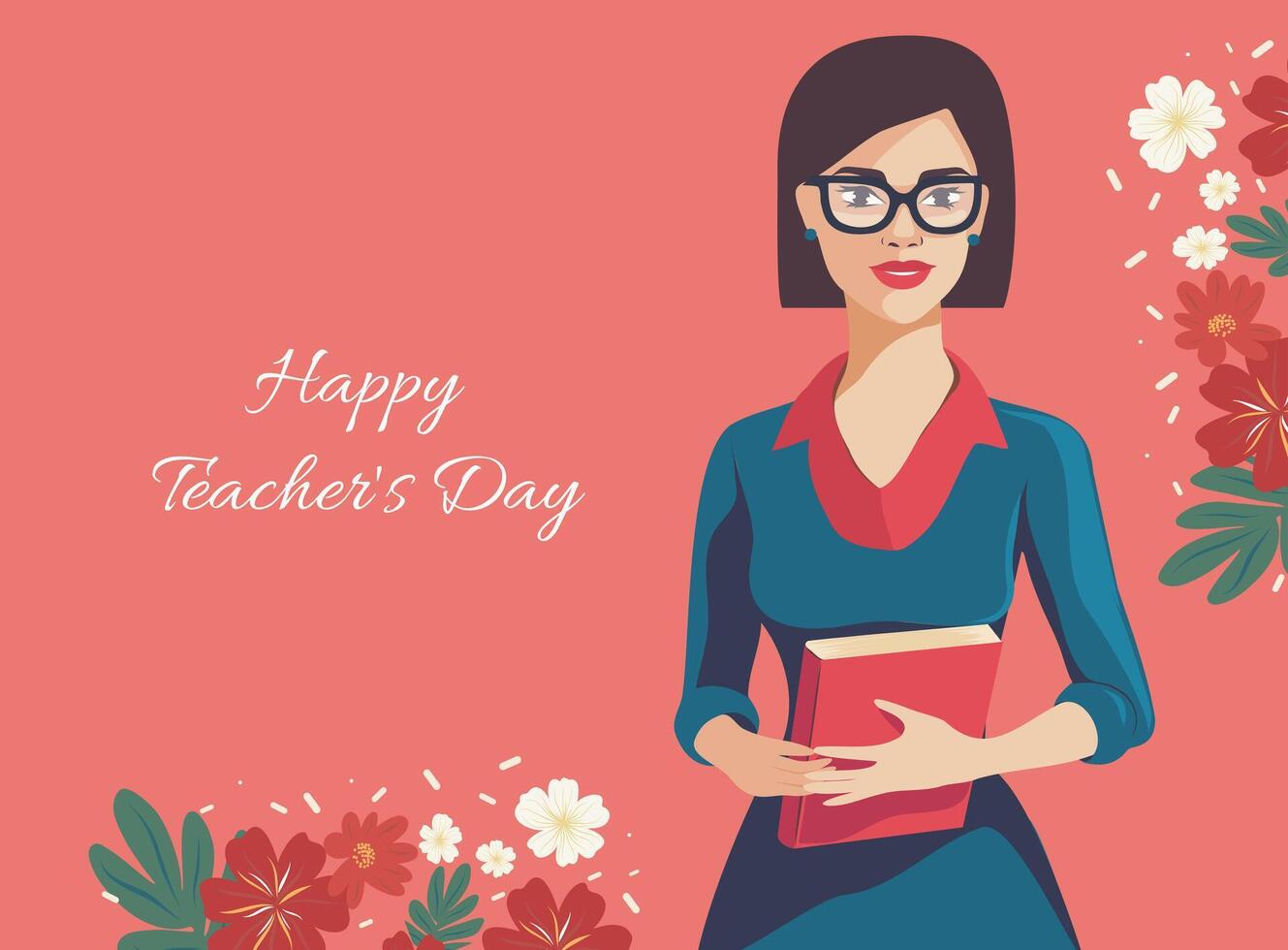 International Teachers Day. Celebrating World Teachers' Day. Happy Teacher's Day on October 5th. illustration. Poster, banner, flyer, greeting card, message vector